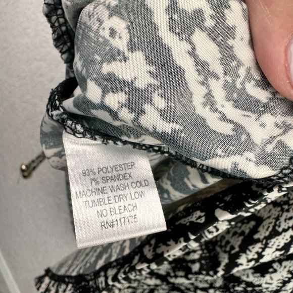 Saint Tropez West Dress Womens Medium Black White Blouson Short Sleeve - Picture 4 of 11